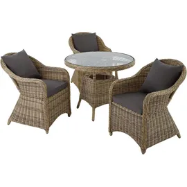 Tectake Rattan Sitzgruppe 7-tlg. Braun/Grau