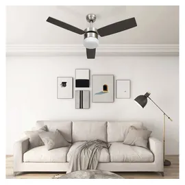 vidaXL Deckenventilator mit Lampe und Fernbedienung 108 cm dunkelbraun