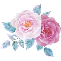 Queence Wandtattoo Lina (1 St), Wandbild, Sticker, rosa, Blume, Blüte, selbstklebend, Pastellfarben rosa 70 cm x 70 cm