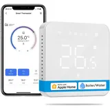 Meross Smart Thermostate Boiler WLAN Heizungsthermostat Raumthermostat WiFi Thermostat Heizen & Kühlen Intelligente Wandthermostat für Siri & Google Sprachfehl, Fernsteuerung