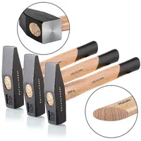 STAHLWERK 3 x Hammer Schlosserhammer 500g robuster Stahlkopf, Griff