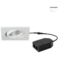 Brumberg LED Einbaustrahler-Set LOOP-S, 230V AC, 5W 3000K 450lm 38°, CRi >90, schwenkbar, dimmbar, Recycling-Kunststoff, weiß BRUM-39385173