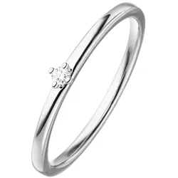 Fingerring JOBO Gr. 60, weiß (weißgold 585), Fingerringe, Damen, 60, SI = kleine Einschlüsse, Weißgold 585-Diamanten, Weißgold 585, Diamanten, 585 Weißgold mit Diamant
