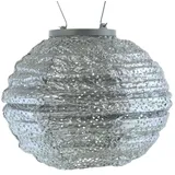 lumiz Lampion Kunststoff Ø 20 cm Solar wetterfest silber