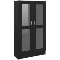 VidaXL Vitrinenschrank Schwarz 82,5x30,5x150 cm Holzwerkstoff