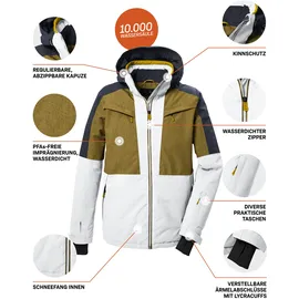 KILLTEC Herren, Skijacke/Funktionsjacke mit abzippbarer Kapuze und Schneefang KSW 407 MN SKI JCKT, cloud grey, M, 41959-000
