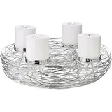 Edzard Adventskranz Laval, Edelstahl vernickelt, Ø 42 cm