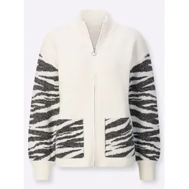 Classic Basics Strickjacke in Beige-Graphit-gemustert 40
