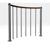 Minka Rundes Brüstungsgeländer Ø120 cm Grau Holz/Stahl