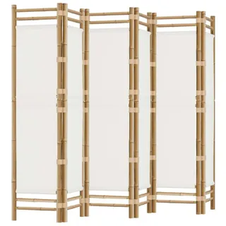 vidaXL 6-tlg. Paravent Faltbar 240 cm Bambus und Canvas