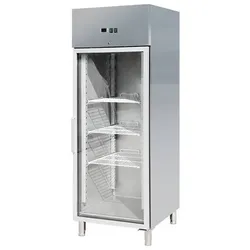 Wimar Gastro mobil Edelstahlkühlschrank Kühlung 1 Glastür 610l 740x830x2010mm -2/+8°C