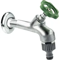 Tecuro Auslaufventil 1/2 Zoll, Handrad-Oberteil, Steckkupplung, Wandrosette - Messing