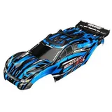 Traxxas Karo Rustler 4X4 blau + Aufkleber mit Karohalterung