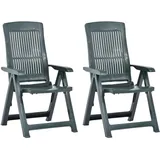 vidaXL Verstellbare Gartenstühle 61 x 60 x 109 cm grün 2 St. 48767