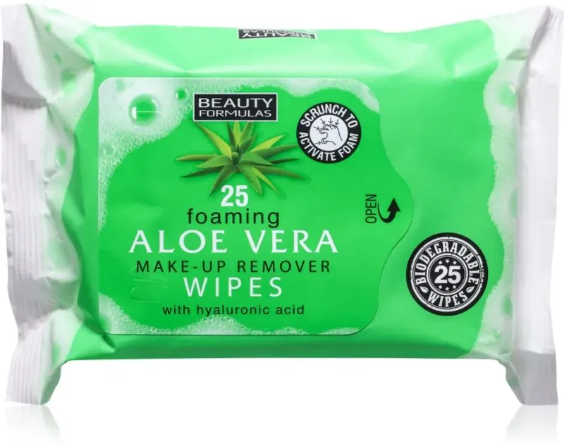 Beauty Formulas Aloe Vera feuchte Feuchttücher mit Hyaluronsäure 25 St.