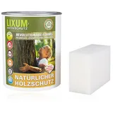 LIXUM HOLZSCHUTZ UNIVERSELL BIO LASUR (taubenblau) 175 ml = 5m2 - natürlicher Langzeitschutz für Holz, hält bis zu 10 Jahren, nur 1 Anstrich nötig. Mit integriertem UV-Schutz und ohne Weichmacher.