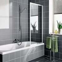 Kermi Vario 2000 Faltwand 1-flügelig V2FW1070141AK 75,1-76,7x140cm, silber mattglanz, ESG klar
