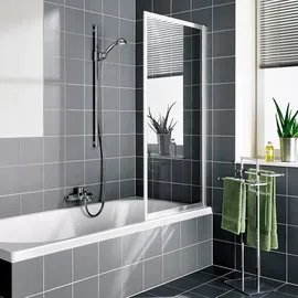 Kermi Vario 2000 Faltwand 1-flügelig V2FW1070141AK 75,1-76,7x140cm, silber mattglanz, ESG klar
