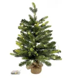 Rebecca Mobili Künstlicher Weihnachtsbaum, H 60 cm, 50 LED-Lichter, PVC und PE, grün