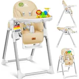 Kidiz 3in1 Hochstuhl Beige inkl. Spielbügel
