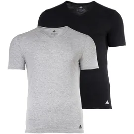 adidas Herren T-Shirt, Multipack - Active Flex Cotton, V-Ausschnitt, uni Schwarz S