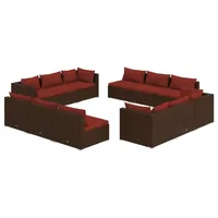 vidaXL Garten-Lounge-Set 12-tlg. braun