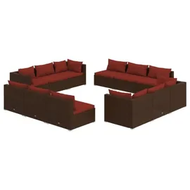 vidaXL Garten-Lounge-Set 12-tlg. braun