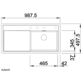 Blanco Zenar XL 6 S-F Silgranit PuraDur Becken links schwarz O.ZUB. M.AF.