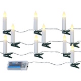 Pearl LED-Tannenbaum-Lichterkette, 10 Kerzen, Timer, Batteriebetrieb, 130 cm