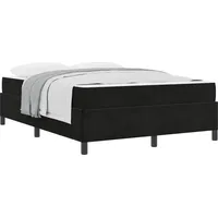 VidaXL Bettrahmen mit Matratze Schwarz 140 x 190 cm