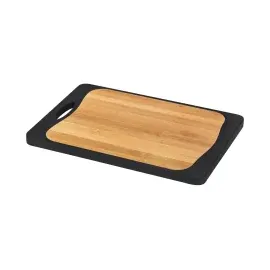 Wenko Schneidebrett Kombi Kunststoff 1 Stück 33 x 23 cm Schwarz/Natur