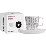 Ritzenhoff & Breker RITZENHOFF 3721003 Espresso-Tasse 95 ml - Serie Genussklasse Nr. 3 - Set mit Untertasse, aus Porzellan - Designerstück