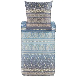 BASSETTI Brenta Bettwäsche-Set Satin G1-perlgrau 135x200+80x80 cm