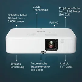 Epson CO-FH02 3-LCD-Projektor - tragbar - 3000 lm weiß