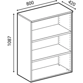 Hammerbacher PRIMO Aktenschrank 800 x 420 x 1781 cm grau/Buche