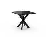Home Collective Esstisch, Schwarz Hochglanz, Metall, 90x77x90 cm, Esszimmer, Tische, Esstische