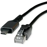 Value USB 3.2 Gen 2 Typ C Gigabit Ethernet Konverterkabel, schwarz, 1,5 m