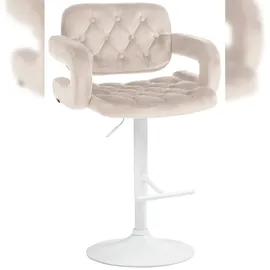CLP Barhocker Dublin rund höhenverstellbar drehbar 1er Set creme/weiß