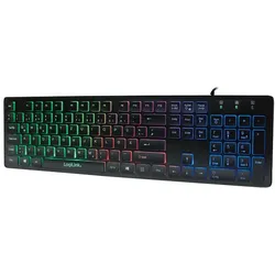 LogiLink Beleuchtete Tastatur LED RGB USB 1.1 QWERTZ-Layout Plug & Play