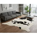 KUHFELL online & NOMAD Fellteppich Kuhfell Rinderfell Teppich schwarz weiß ca. 220 x 190 cm