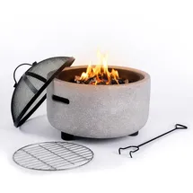 Relaxdays Feuerschale Ø 44 cm Grau/Schwarz