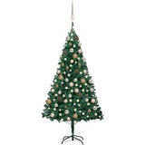 vidaXL Künstlicher Weihnachtsbaum mit LEDs & Kugeln Grün 120 cm