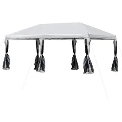 Outsunny Pavillon, Linear-Form, BxT: 590 x 295 cm - weiss