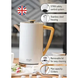 Adler AD 1347w Wasserkocher - White
