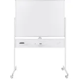 Costway Doppelseitiges Mobiles Whiteboard mit Rollen 120 x 90 cm Weiß