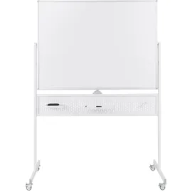 Costway Doppelseitiges Mobiles Whiteboard mit Rollen 120 x 90 cm Weiß