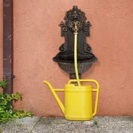 Relaxdays Wandbrunnen mit Wasserspeier Gold