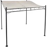 Mojawo Luxus Anbaupavillon Pavillon Gartenschirm Gartenpavillon Lounge Gartenmöbel 3m x2,5m Stahlgestell Dach PA beschichtet wasserabweisend, Farben:Creme