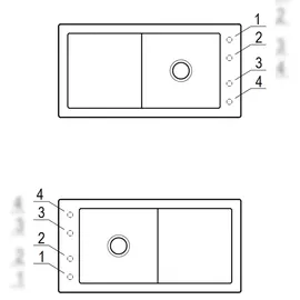 Villeroy & Boch Timeline 60 Crema + Handbetätigung + Lochbohrungen