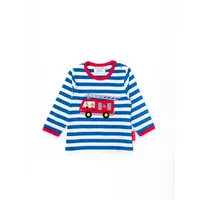Toby Tiger Langarmshirt mit Feuerwehrauto Applikation in blau |